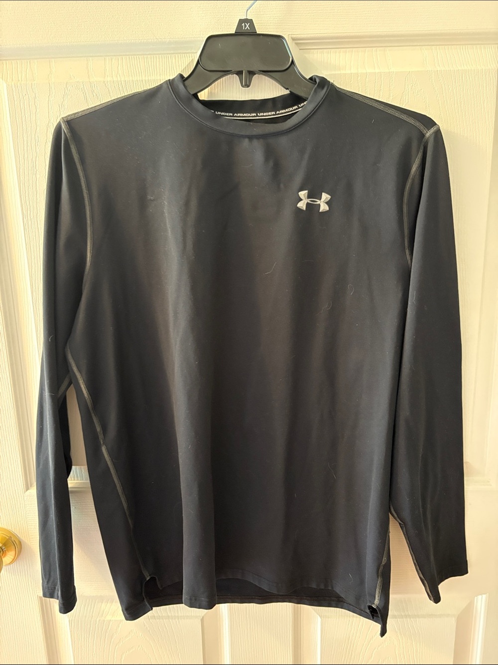 Under Armour Black Long Sleeve Performance Shirt with Silver Logo